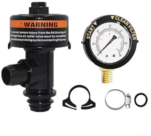 Soupape de décharge d'air manuelle pour filtres de piscine et spa, valve de décharge d'air avec manomètre de remplacement, soupape de décharge d'air pour filtre de piscine