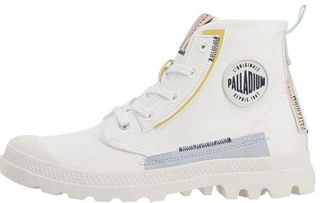 Palladium Unisex Pampa Underlayer Boots Stiefelette 99183-116-M Star White | PAMPA UNDERLAYER: Zeitloser PAMPA-Stil trifft auf farbige Einsätze und einen modernen, sommerlichen Look.