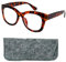 Stilvolle Retro Lesebrille Dicker Rahmen und großen Gläsern, Gratis Etui, Kunststoff Brillengestell mit Federscharnier (Leopardenmuster Braun), Lesehilfe Damen +2.0 Dioptrien