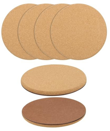 PATIKIL Liège Plante sous-Verres 4 Pouce, 4 pcs Absorbant Liège Plante Tapis Épaissir Liège Dessous Plat pour Maison Plantes Intérieur Extérieur Fleur Pots, Boissons, DIY Artisanat