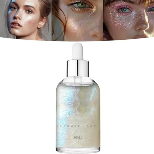 Body Shimmer, Body Glitter Oil, Shimmer Dry Oil, Glowing Body Shimmer Dry Oil, Glitter Body Oil, Body Shimmer Lotion, Body Shimmer Powder Glow on The Skin, 30ml (Gold Glow)