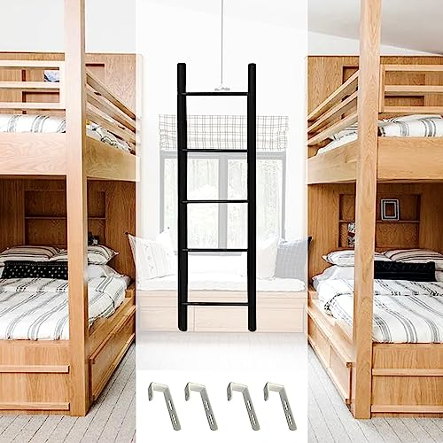 Hanging Bunk Bed Step Ladder, Universal Twin Bunk Beds Ladders with Hooks Bracket, 4/5 Step Camper Loft Space-Saving Bed Ladder, Easy To Install))