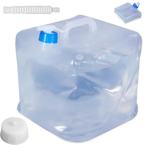 Asfrode 15L Wasserkanister mit Hahn, Wasserkanister Faltbar mit Zapfhahn und Tragegriff, 100% Dicht Faltkanister Wasserkanister mit Hahn, Camping Wasserkanister für Outdoor, Camping, Wandern