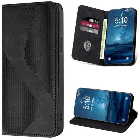 YIRRANZD Cover per Samsung Galaxy A15 4G/5G, Protettiva Portafoglio in Pelle PU Cover Libro [Slot Schede], Flip Caso Antiurto Custodia per Samsung A15 4G/5G (Nero)