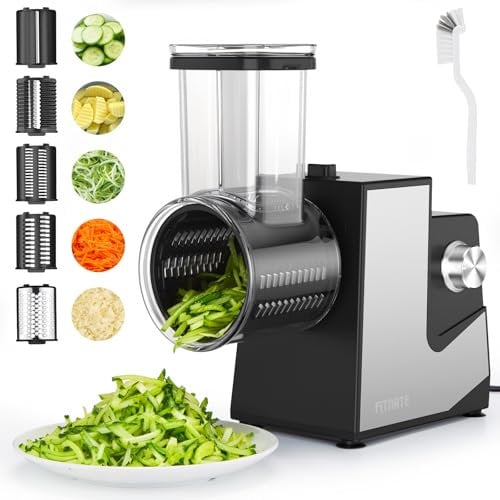 FITNATE Electric Cheese Grater, Multi Grater, Fruit Cutter, Vegetable Slicer, Food Processor, Multifunctional Slicer & Shredder for Cheese, Vegetables, and Fruits