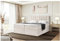 MEBLINI Boxspringbett mit Bettkasten - Gepolstert Doppelbett mit Matratze und Topper - Polsterbett mit Stauraum - Bett mit Kopfteil - Stauraumbett - Lukas - 200x200 - H3/Beige Samt