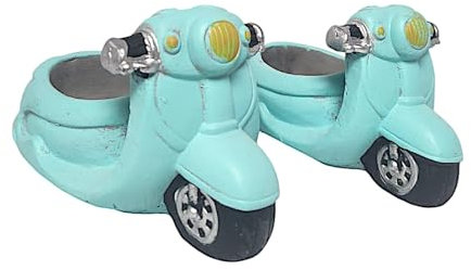 DIVAS SPIRITUAL Charming Vintage Scooter Planter | Concrete Decorative Pot for Indoor & Outdoor Use | Unique Retro Plant Holder for Home, Garden, Patio, or Office Decor (2)