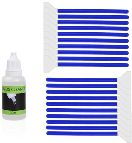20 Pièces Nettoyage pour Capteur de Caméra Plein Format Écouvillons de Capteur 24 mm, Kit de Nettoyage pour Appareil Photo Numérique avec Solution de Nettoyage de Capteur