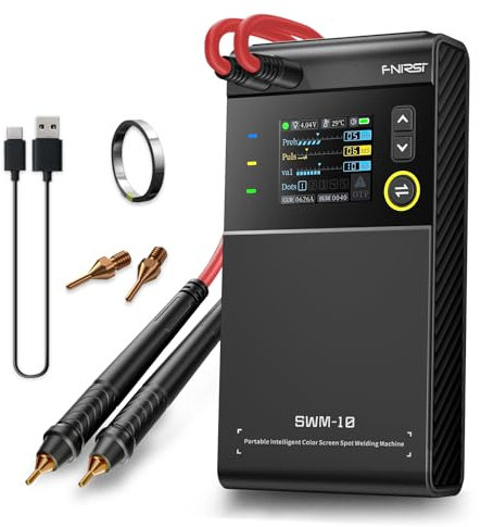 FNRSI - Soldadora por puntos de batería, 5000 m, portátil, doble pulso, 4 engranajes combinados, soldadura por puntos ajustables, 0,1 mm a 0,25 mm, para hierro, acero inoxidable, tira de níquel,