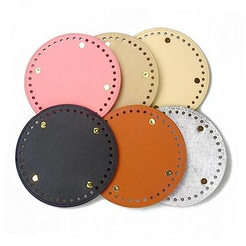 IWOWHERO Pu Leder Taschenboden Rund Strapazierfähig Und Handgefertigt Als Stabiles Zubehör Für DIY Strick Häkel-Taschen in Apricot Schützt Und Formt Die Tasche Langlebig