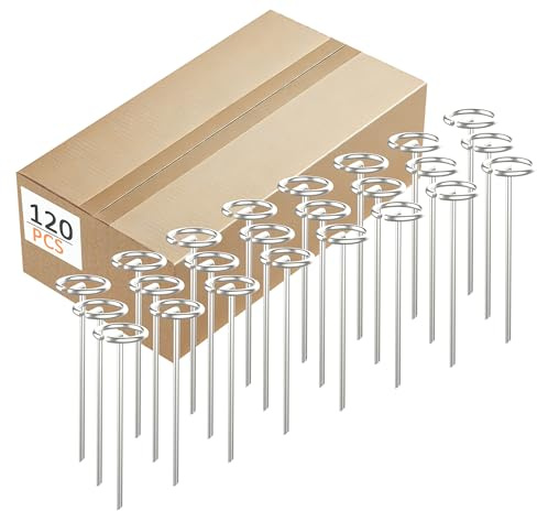ESOHOT Landschaftsklammern, 15,2 cm, robust, verdickt, 8 Gauge, kreisförmige Spitzen, verzinkte Gartenstecker für Landschaftsbau, Gartenpfähle, Landschaftsstecker (120 Stück)