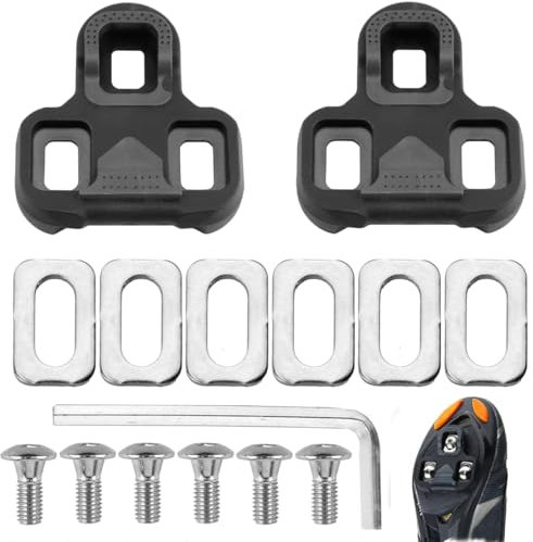 NHQZ 2 Stück Kompatibel mit Look Ke o Bike Pedale 3-Loch Grip Blade Carbon Classic Cleats Fahrrad Stollen Schuhplattenset Rennrad Pedal Grau MTB Pedalplatten Road Cleats Fahrradzubehör Set