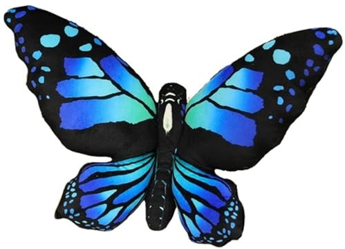 KUKUShining Schmetterling Plüsch, Kuscheltier Süßes Stofftier Wurfkissen Plüschtier Dekoratives Kissen Spielzeug Für Zimmer Haus Garten Dekoration(Blue)