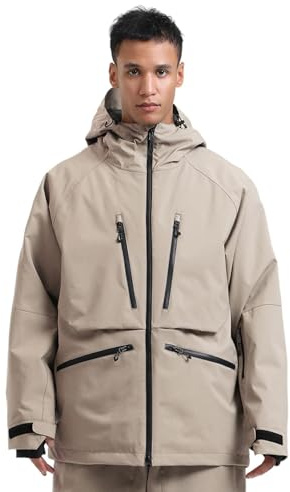 GSOU SNOW Damen Herren Baggy Skijacke Winddicht Isoliert Kapuzenmantel | 15K Wasserdicht,10K Atmungsaktiv,Winddicht Kapuze,Isolierte Schneeschürze,Achsel Lüftung,Mehr Taschen,Winter Schneesport