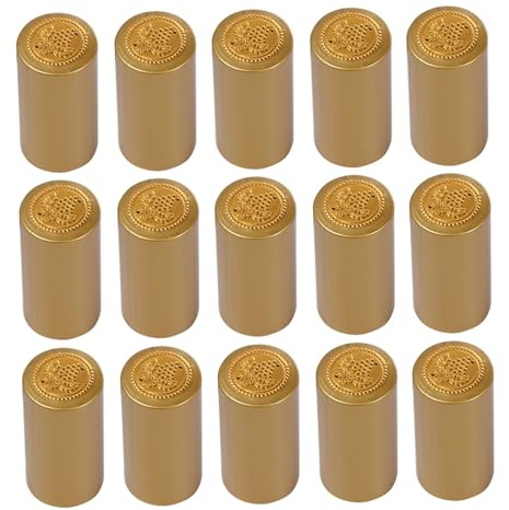 FUNNETOYU 200 Pièces Coiffes Thermorétractables pour Bouteille De Vin Rouge Bouchons Plastique avec Colle Couvre Bouteilles pour Vin Maison Et Professionnel