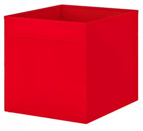 ZYCORE Drona Storage Boxes - Collapsible Fabric Storage Cube - Storage Organiser, 33x38x33cm Shelving Unit with Handle, Foldable Kellax Shelf Insert Box Idea for Home, Office Use (Red, 2x Pack)