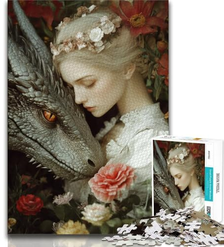 Fantasy Dragon 1000-teiliges Puzzle für Erwachsene und Jugendliche, Staycation, Zeit totschlagen, jedes Teil ist einzigartig – anspruchsvolles Familienspiel (38x26cm)