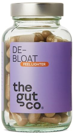 The Gut Co De-Bloat Capsule with Digestive Enzyme – Supplements for Bloating Relief & Reduce Fullness and Gas with Amylase, Lipase, and Bromelain – 60 Capsules