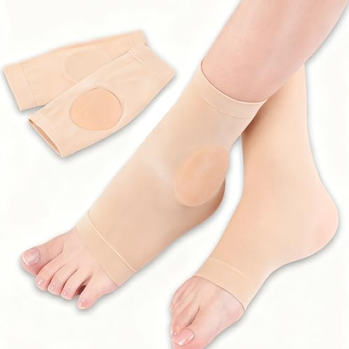 Yuwnd Silikon Socken für Eiskunstlauf, Knöchelschutz, Eiskunstlauf Zubehör mit Gepolstertem Design, Schlittschuhe Zubehör Bequemer Schutz bei Hockey Skifahren Fußball (Hautfarbe)