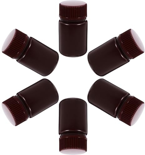 Leere Reagenzflaschen 30ml aus Kunststoff, 6 Stück, Weit | Einmachgläser 250ml, Aufbewahrungsflaschen, Wiederbefüllbare Probenflaschen, Flaschenverschluss