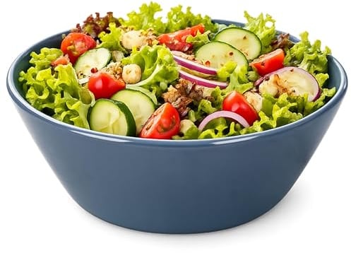 MamboCat Servierschüssel blau I 2 Liter, Ø 25 cm I aus Porzellan I Salatschale & Obstschüssel für große Portionen I XL Schale für Beilagen, Dessert, Gebäck