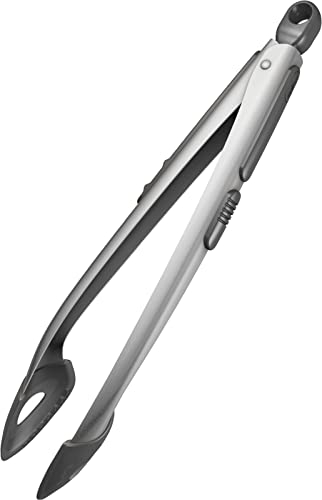 Zyliss E42033 Pinzas de Cocina, Silicona/Acero inoxidable, Negro, Pinzas con Punta de Silicona Resistente Al Calor, Apto Para Lavavajillas