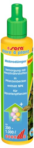 sera flore 4 plant 50 ml - Makrodünger mit Hauptnährstoffen Systempflege Mit NPK zur Hauptversorgung Für Aquarienpflanzen, Dünger für Wasserpflanzen