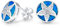 Nautische Hawaiian Tropical Strand Vacation Round Kreis Disc Blue Inlay Created Opal Seestern Stud Earrings For Freundin Teens .925 Sterling Silver October Birthstone