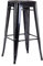 Duhome Barhocker Eisen Barstuhl, Sitzhöhe 76cm Tresenhocker, Stapelbar Metall Bistrohocker mit Fußstütze im Industry Design, Schwarz