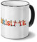 printplanet Tasse mit Namen Brigitte - Motiv Holzbuchstaben - Namenstasse, Kaffeebecher, Mug, Becher, Kaffeetasse - Farbe Schwarz