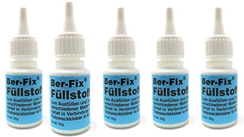 Ber-Fix Füllstoff-Granulat für Industrie- und Sekundenkleber Perfekte Schweißnaht-Reparatur, WEISS, 30g, 5 Stück