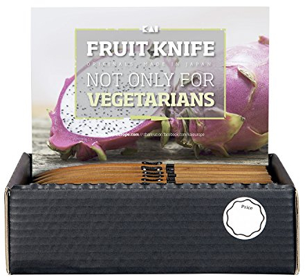 Kai DG-3002D - Cuchillo pelador con funda de madera, hoja de 12 cm, color marrón (36 unidades)