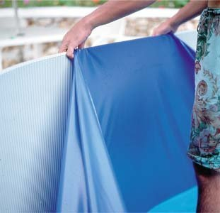Gre SP738F Liner para Piscina Ovalada Elevada, Sistema Overlap, Azul, Medidas 730 X 375 X 130 cm