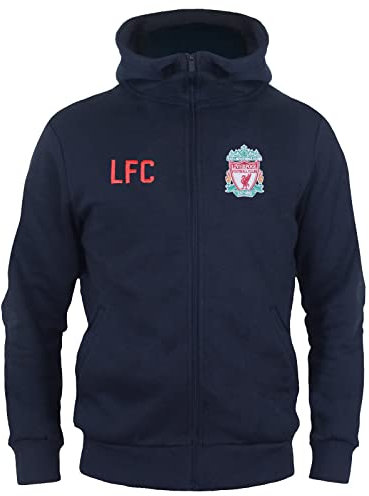 Liverpool FC Official Football Gift Boys Fleece Zip Hoody Navy 6-7 Years