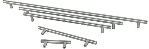 Kitchen Cupboard Cabinet T-Bar Door Handle Brushed Stainless Steel 64-640mm