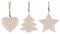 Gift Company Christbaumschmuck 3-er Set HÄNGER Rautenmuster Größe S Metall weiß