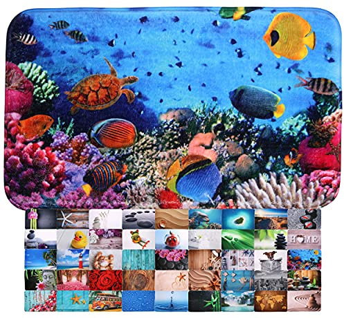 Sanilo Tapis de Salle de Bain, Grande sélection de Beaux Tapis de Douche, Absorbant, Antidérapant, Très Doux, Sèche Rapidement, Lavable (70 x 110 cm, Ocean)