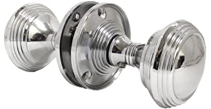 Queen Anne Reeded Mortice ~ Door Knob - Polished Chrome on Brass