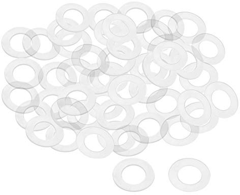 sourcing map Rondelle Nylon Plat Joint Étanchéité M16 28mm OD 16mm ID 1mm Épaisseur pour Robinet Tuyau Eau Transparent Paquet de 100