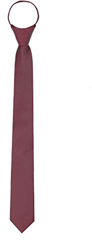 WANYING Herren Security Sicherheits Krawatte 6cm Schmalen Krawatte Vorgebunden mit Reißverschluss Länge 54cm - Bordeaux Rot