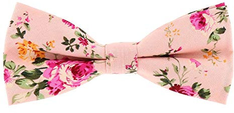 cravateSlim Noeud Papillon Fleuri Rose - Motif à Fleurs - Noeud Papillon Homme Champêtre - Idéal Mariage Thème Bohème Chic