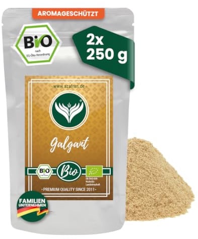 Azafran BIO Galgant Wurzel gemahlen (Pulver), Galgantpulver 500g