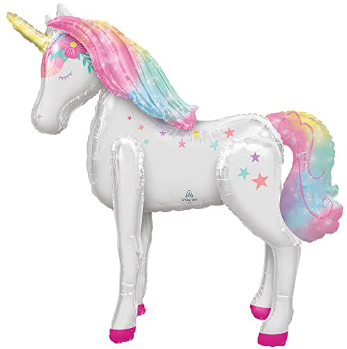 (LL) AWK: Enchanted Unicorn Foil Airwalker Balloon 42 (106cm) x 46 (116cm) P93