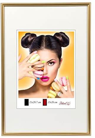 IDEAL TREND FS Kunststoff Bilderrahmen Wanddeko Collage Poster Fotorahmen Bildträger Lifestyle: Farbe: Gold | Format: 50x70