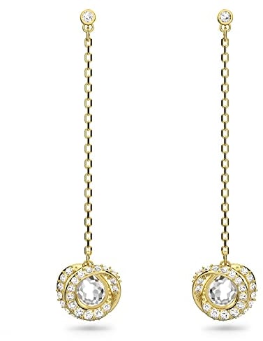 Swarovski Generation Drop-Ohrhänger, Vergoldete Ohrringe mit Strahlenden Swarovski Kristallen