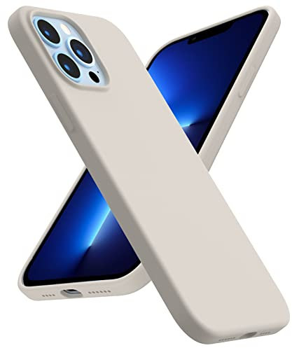 ACRONIX Compatible with iPhone 13 Pro Max Case 6.7, Silky-Soft Touch Liquid Silicone Case Shockproof Rubber Full Body Cover with Microfiber Lining-Stone Grey