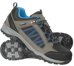 Mountain Warehouse Path Mens Walking Shoes - Waterproof Gym Shoes, Breathable Running Shoes, Mesh Lining, High Traction Sole Hiking Boots - Spring Summer Dark Grey Adult Shoe Size 13
