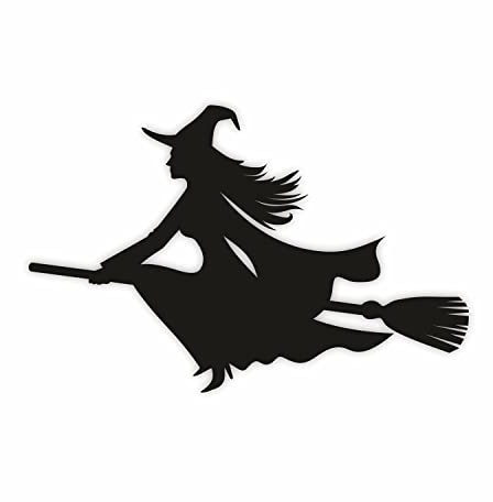 iSecur Auto-Aufkleber Hexe auf Besen I 50 cm I Schwarz I Fahrzeug-Aufkleber I Auto Sticker I Wohnmobil I Halloween I kleine Hexe I kfz338