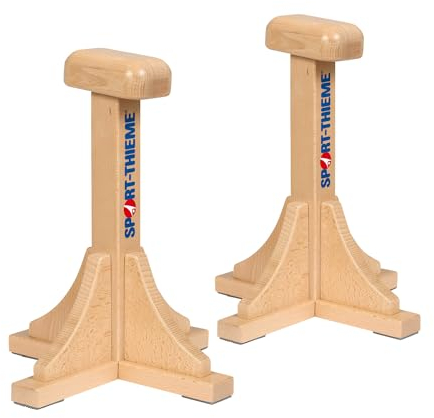 Sport-Thieme Handstandständer Akrobatik | Buche | Stabiler Stand für Turnen & Akrobatik | Ergonomisch abgeschrägte Handauflagen | 30x30x36,5 cm