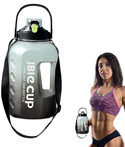 Tioheam Agua Motivacional - Agua 3L Agua Deportiva con Marcador Tiempo - Agua a Prueba Fugas con Pajita y Asas, contenedor Agua